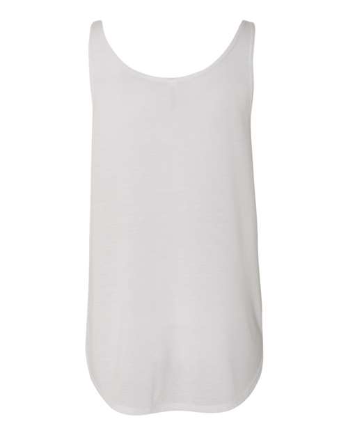 BELLA + CANVAS 8802 Women's Flowy Tank with Side Slit - White - back