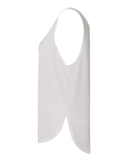 BELLA + CANVAS 8802 Women's Flowy Tank with Side Slit - White - side