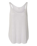 BELLA + CANVAS 8802 Women's Flowy Tank with Side Slit - White - front