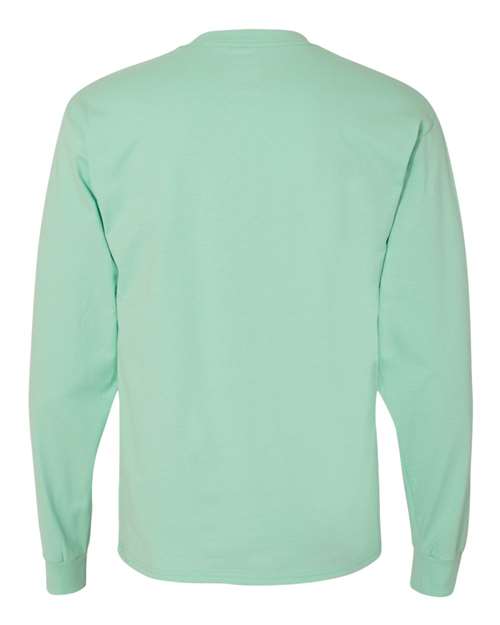 Hanes 5186 Beefy-T Long Sleeve T-Shirt - Clean Mint - back
