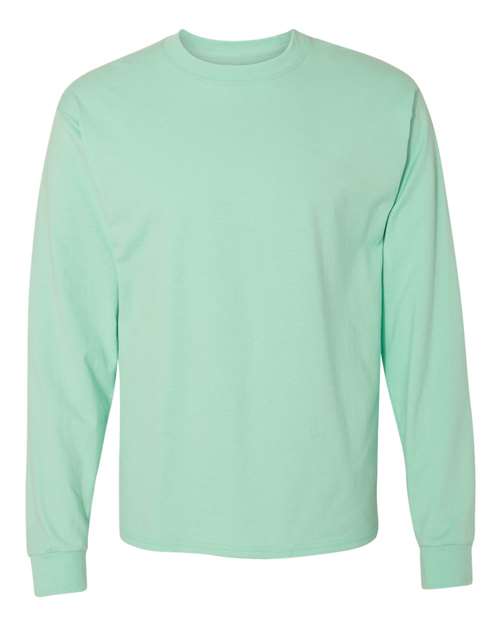 Hanes 5186 Beefy-T Long Sleeve T-Shirt - Clean Mint - front