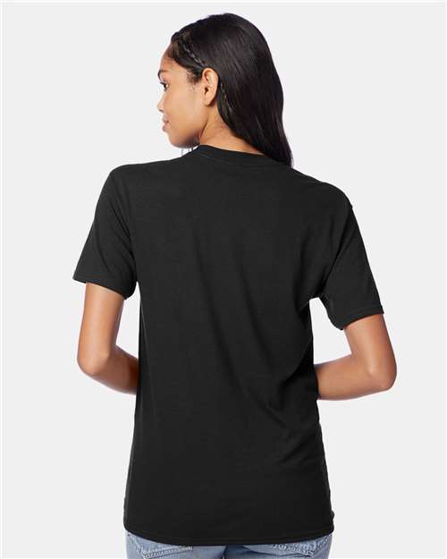 Hanes 42TB Perfect-T Triblend T-Shirt - Solid Black Triblend - model back