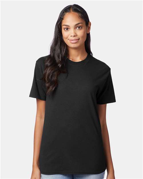 Hanes 42TB Perfect-T Triblend T-Shirt - Solid Black Triblend - model front