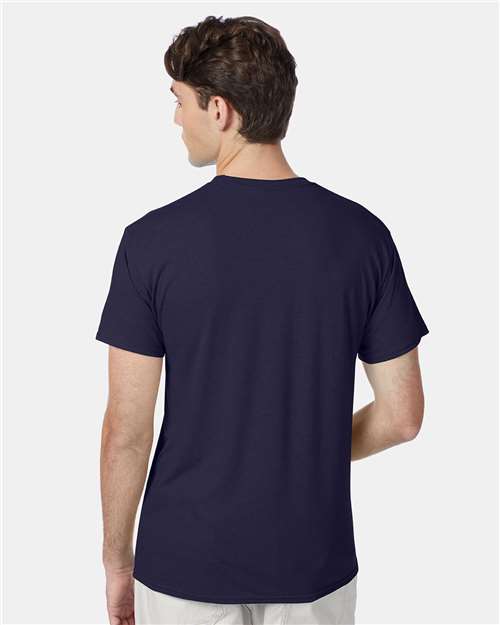 Hanes 42TB Perfect-T Triblend T-Shirt - Navy Triblend - model back