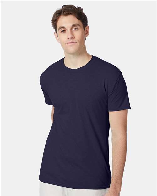 Hanes 42TB Perfect-T Triblend T-Shirt - Navy Triblend - model front