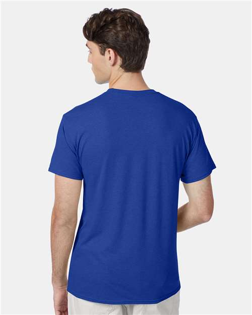 Hanes 42TB Perfect-T Triblend T-Shirt - Royal Triblend - model back