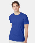 Hanes 42TB Perfect-T Triblend T-Shirt - Royal Triblend - model front