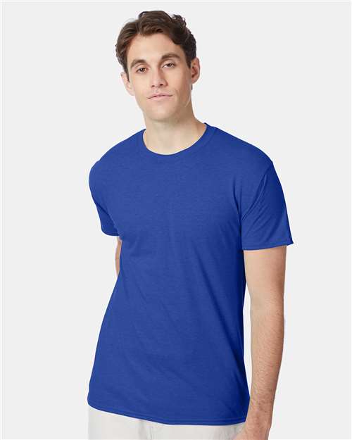 Hanes 42TB Perfect-T Triblend T-Shirt - Royal Triblend - model front