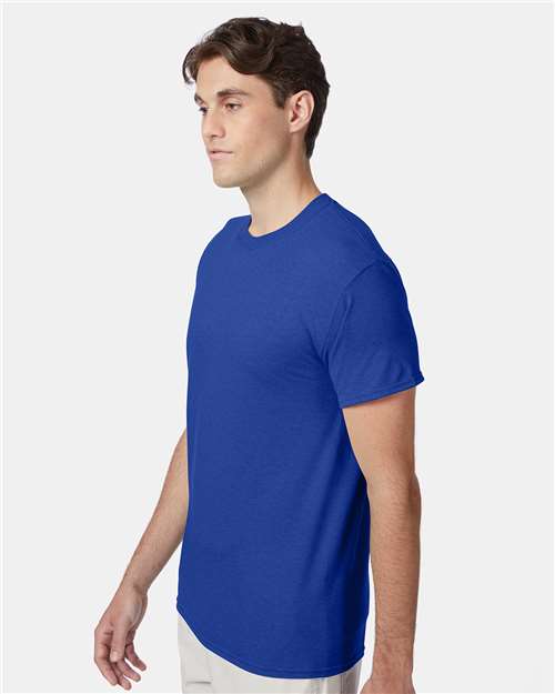 Hanes 42TB Perfect-T Triblend T-Shirt - Royal Triblend - model side