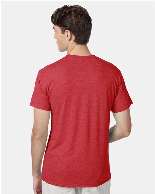 Hanes 42TB Perfect-T Triblend T-Shirt - Red Triblend - model back