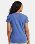 Hanes 42VT Women's Perfect-T Triblend V-Neck T-Shirt - Royal Triblend - model back