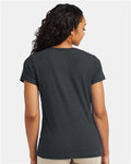 Hanes 42VT Women's Perfect-T Triblend V-Neck T-Shirt - Slate Triblend - model back