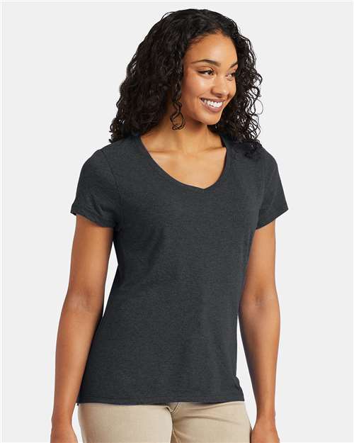 Hanes 42VT Women's Perfect-T Triblend V-Neck T-Shirt - Slate Triblend - model front