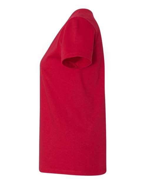 Hanes 5780 Women's Essential-T V-Neck T-Shirt - Deep Red - side