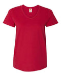 Hanes 5780 Women's Essential-T V-Neck T-Shirt - Deep Red - front