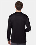 Hanes 482L Unisex Cool DRI Long Sleeve Performance T-Shirt - Black - model back