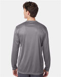 Hanes 482L Unisex Cool DRI Long Sleeve Performance T-Shirt - Graphite - model back