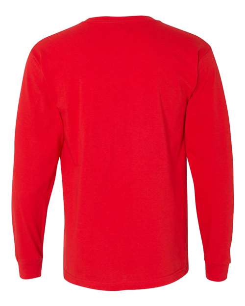 Bayside 5060 Unisex USA-Made Long Sleeve T-Shirt - Red - back