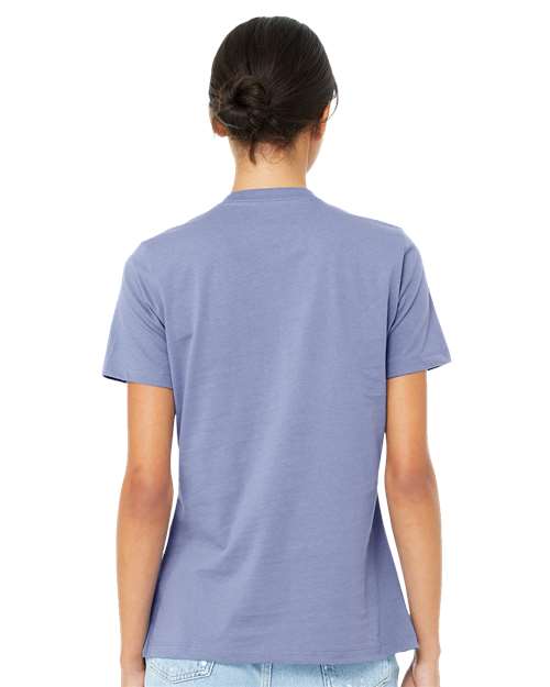 BELLA + CANVAS 6400 Women’s Relaxed Jersey Tee - Lavender Blue - model back
