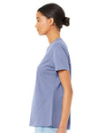 BELLA + CANVAS 6400 Women’s Relaxed Jersey Tee - Lavender Blue - model side