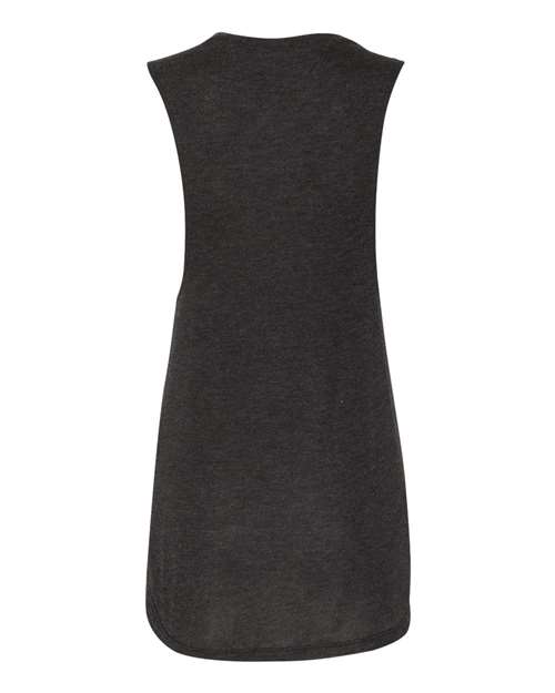 BELLA + CANVAS 8803 Women's Flowy Scoop Muscle Tank - Black Heather - back