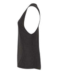 BELLA + CANVAS 8803 Women's Flowy Scoop Muscle Tank - Black Heather - side