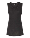 BELLA + CANVAS 8803 Women's Flowy Scoop Muscle Tank - Black Heather - front