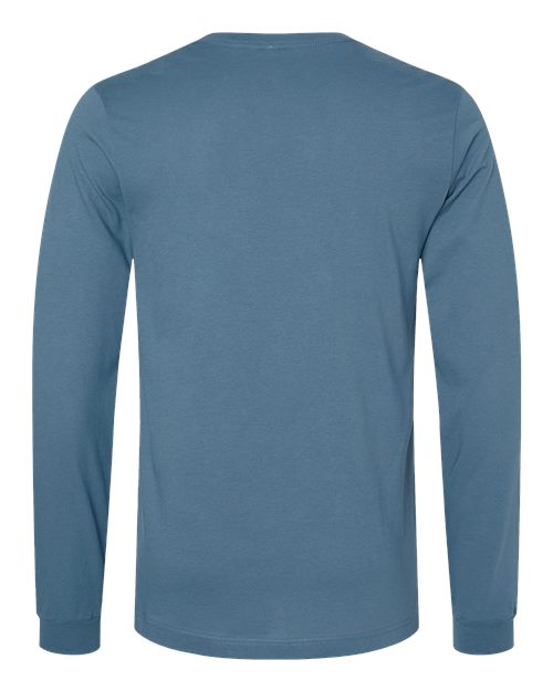 Bella+Canvas 3501 Unisex Jersey Long Sleeve Tee - Steel Blue - back