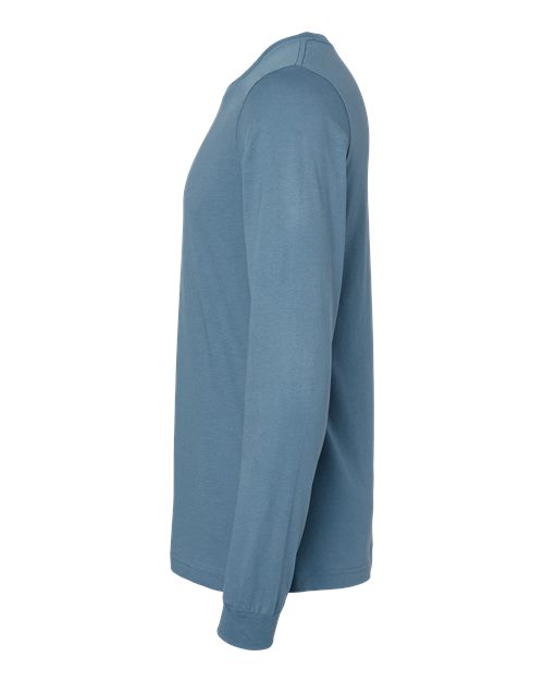 Bella+Canvas 3501 Unisex Jersey Long Sleeve Tee - Steel Blue - side