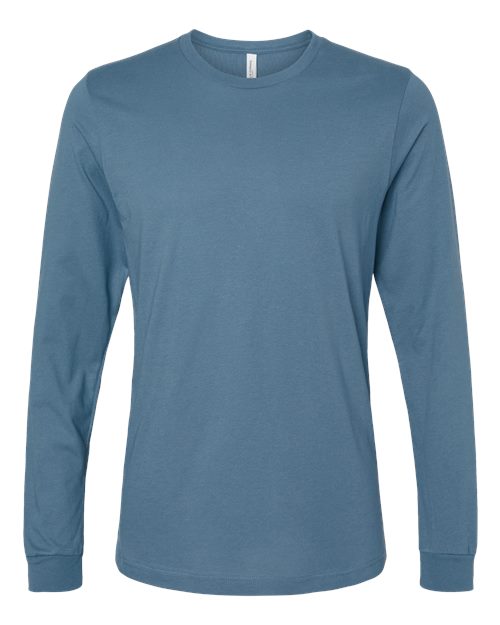Bella+Canvas 3501 Unisex Jersey Long Sleeve Tee - Steel Blue - flat front