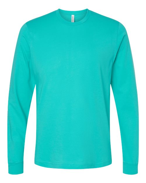 Bella+Canvas 3501 Unisex Jersey Long Sleeve Tee - Teal - flat front