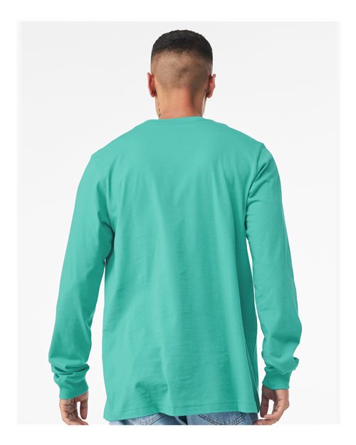 Bella+Canvas 3501 Unisex Jersey Long Sleeve Tee - Teal - model back