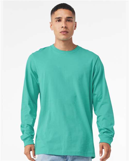 Bella+Canvas 3501 Unisex Jersey Long Sleeve Tee - Teal - model front