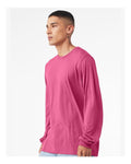 Bella+Canvas 3501 Unisex Jersey Long Sleeve Tee - Berry - model side