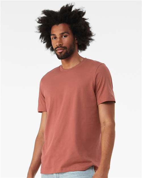 Bella+Canvas 3001 Unisex Jersey Short Sleeve Tee - Clay - model side