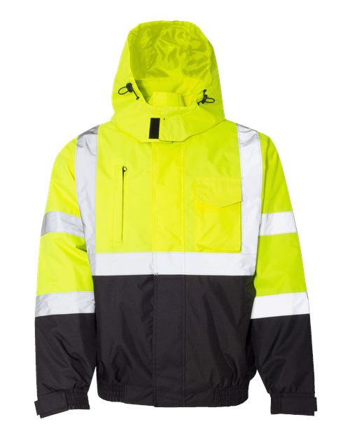 Kishigo JS121-122 Unisex Economy Bomber Jacket - Lime - front