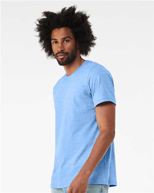 Bella+Canvas 3001 Unisex Jersey Short Sleeve Tee - Carolina Blue - model side