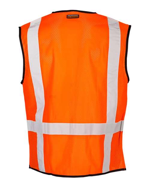 Kishigo 1509 Unisex Black Bottom Mesh Class 2 Vest - Orange - 1529 - back
