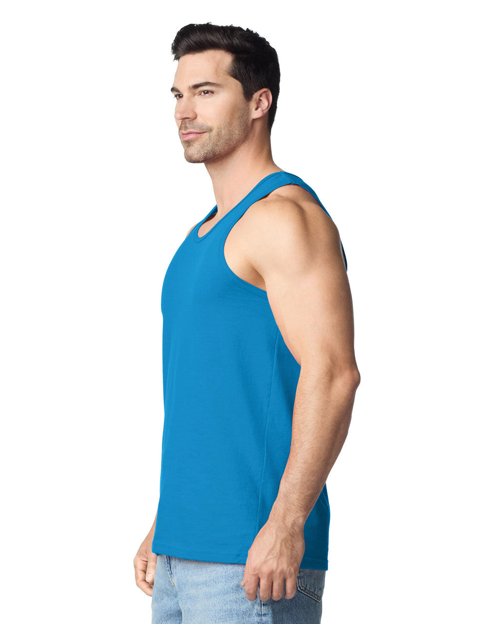 Gildan 5200 Unisex Heavy Cotton Tank Top - Sapphire - model side