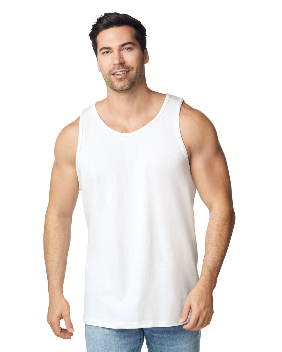 Gildan 5200 Unisex Heavy Cotton Tank Top - White - model front