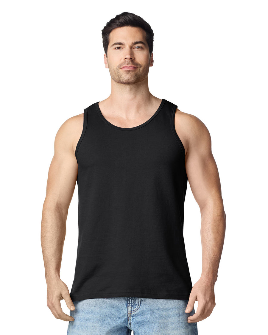 Gildan 5200 Unisex Heavy Cotton Tank Top - Black - model front