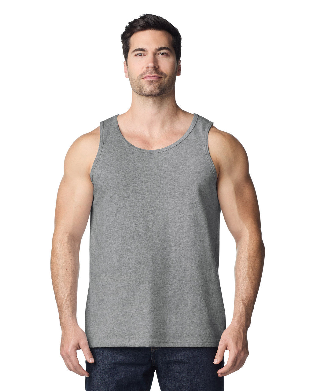 Gildan 5200 Unisex Heavy Cotton Tank Top - Sport Grey - model front