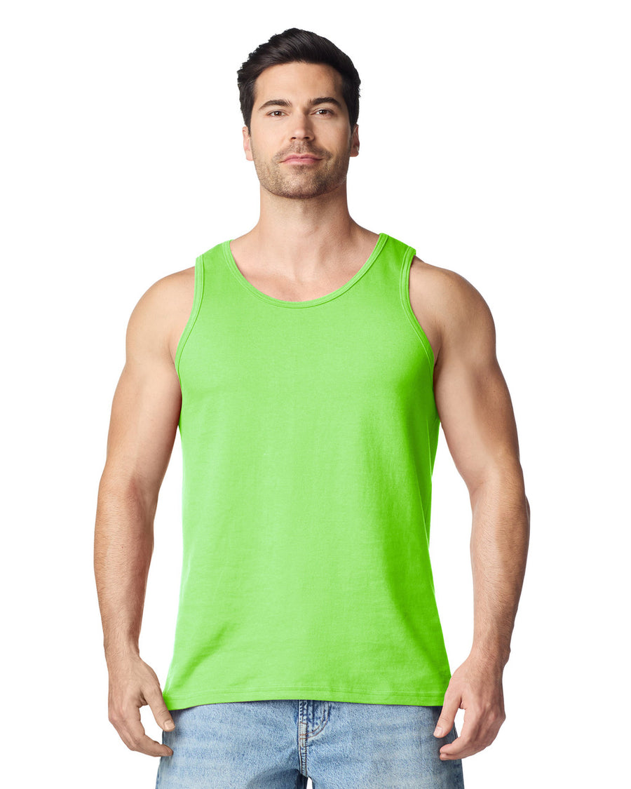 Gildan 5200 Unisex Heavy Cotton Tank Top - Neon Green - model front