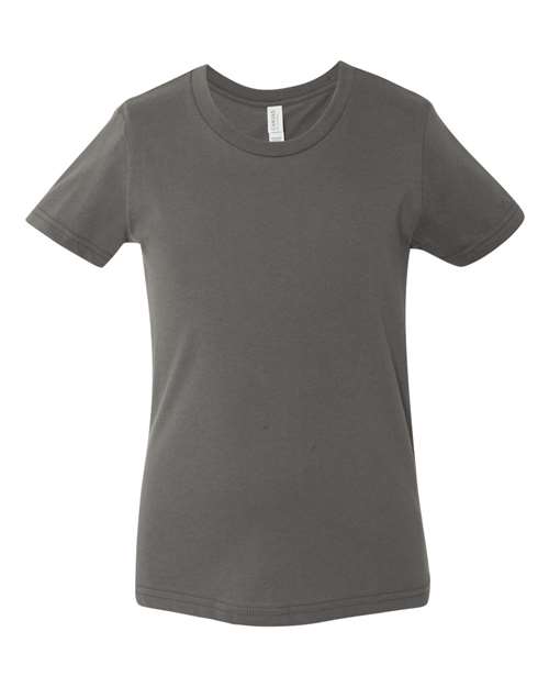 Bella + Canvas 3001Y Youth Jersey Tee - Asphalt - flat front