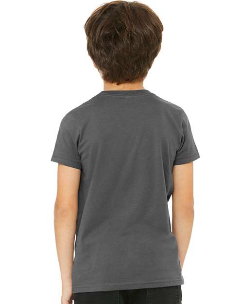 Bella + Canvas 3001Y Youth Jersey Tee - Asphalt - model back