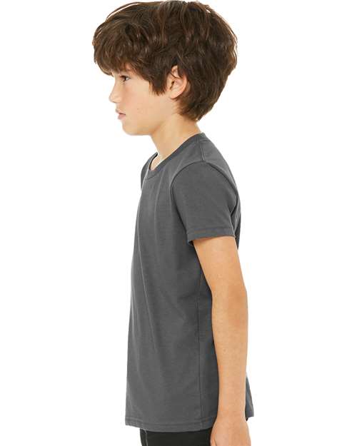 Bella + Canvas 3001Y Youth Jersey Tee - Asphalt - model side