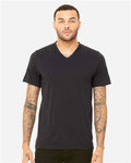 Bella + Canvas 3415 Triblend V-Neck Tee - Solid Dark Grey Triblend - model front