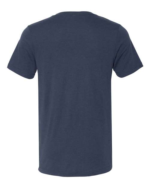 Bella + Canvas 3415 Triblend V-Neck Tee - Solid Navy Triblend - back