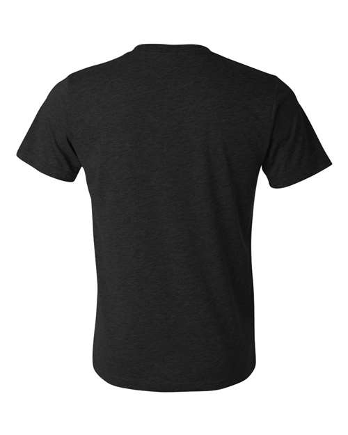 Bella + Canvas 3415 Triblend V-Neck Tee - Black Heather Triblend - back