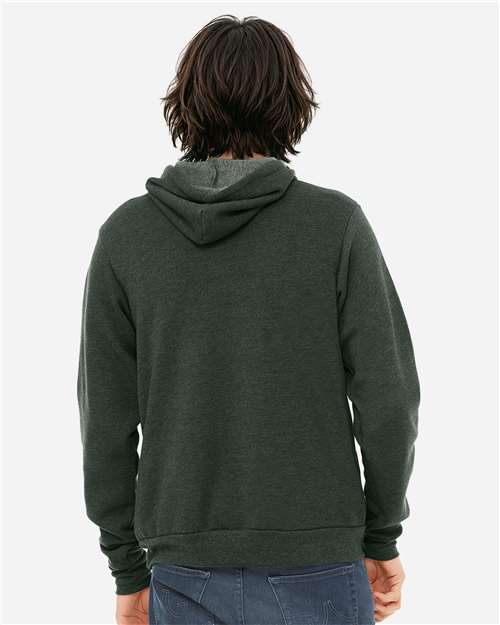 Bella+Canvas 3719 Unisex Sponge Fleece Pullover Hoodie - Heather Forest - model back
